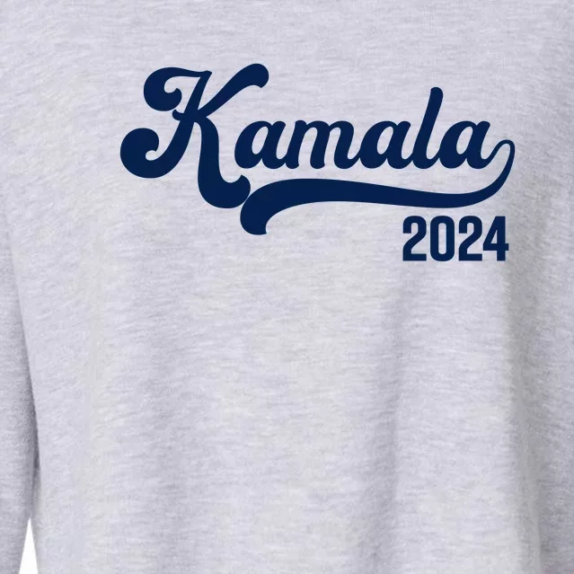 Vote Kamala Harris 2024 Retro Varsity Midnight Blue Cropped Pullover Crew