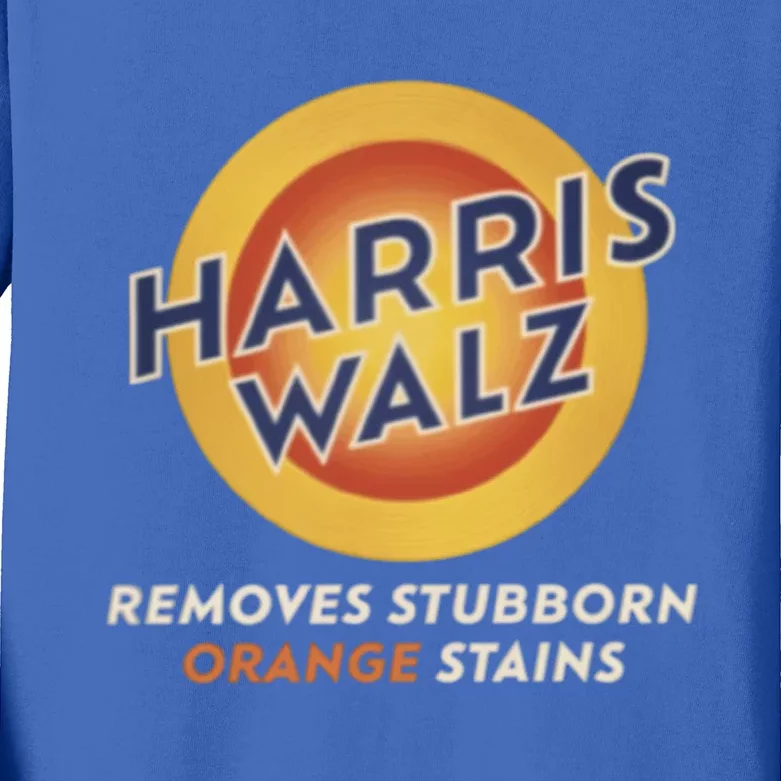 Vote Kamala Harris Walz Removes Stubborn Orange Stains Cute Gift Kids Long Sleeve Shirt