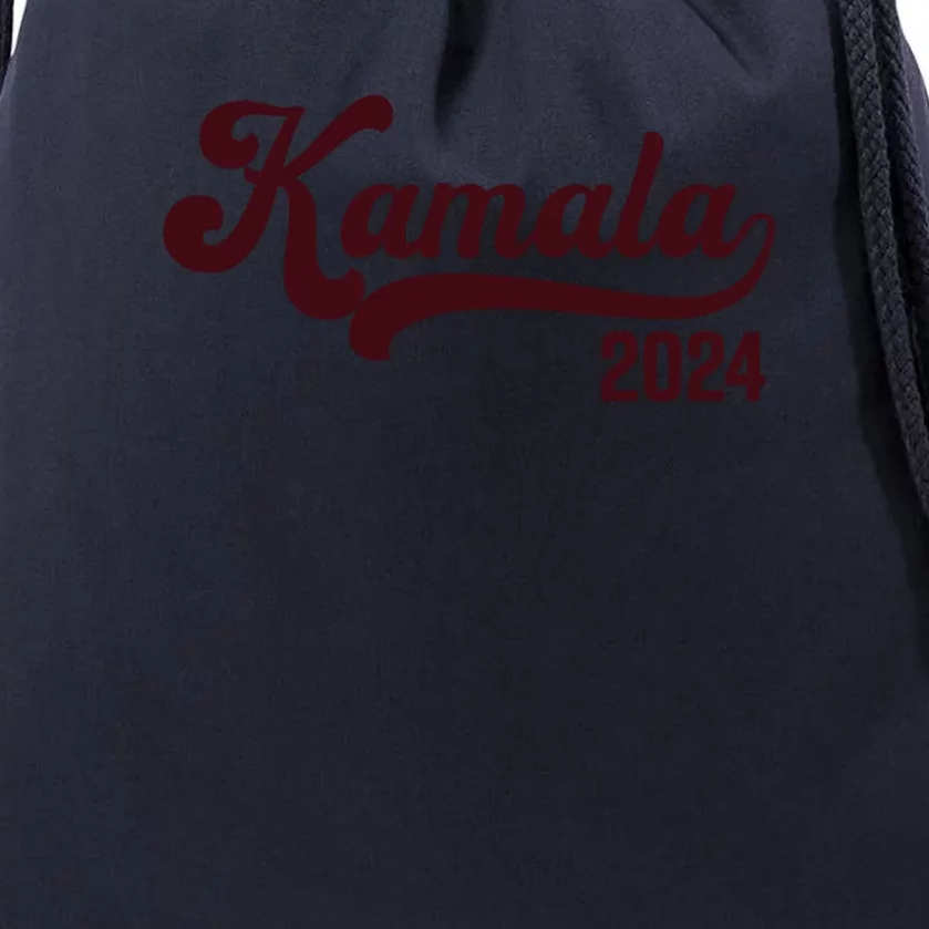 Vote Kamala Harris 2024 Retro Varsity Cardinal Red Drawstring Bag