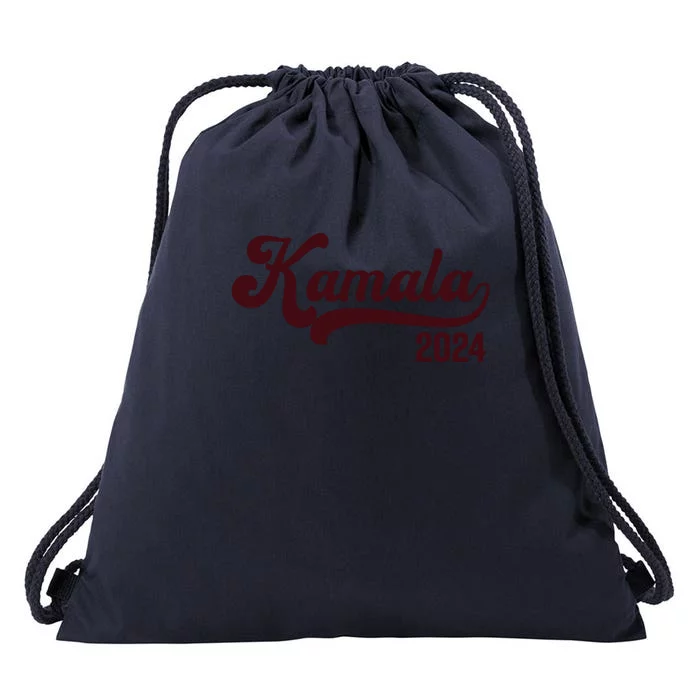 Vote Kamala Harris 2024 Retro Varsity Cardinal Red Drawstring Bag