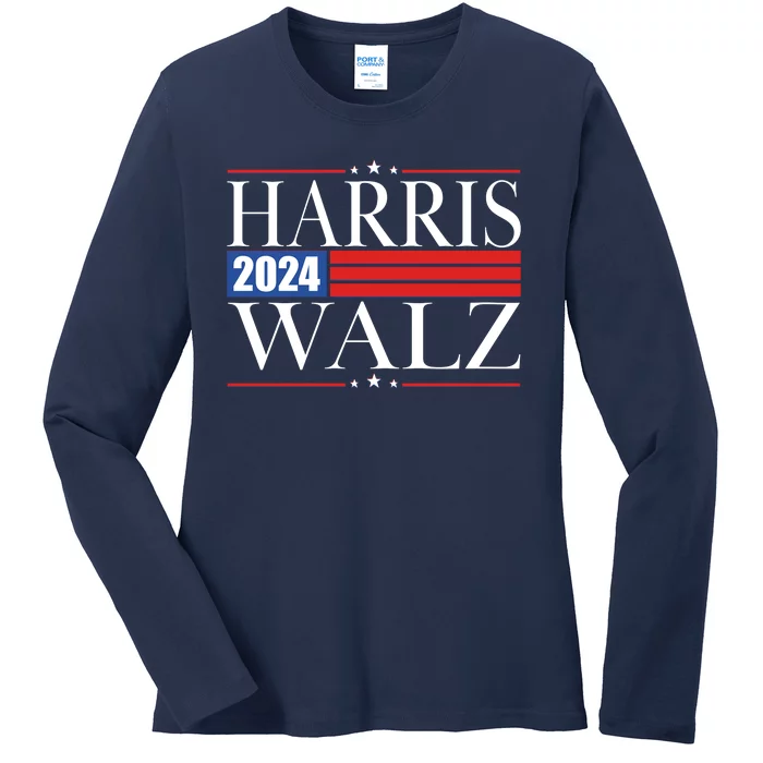 Vote Kamala Harris Tim Walz 2024 Election Ladies Long Sleeve Shirt