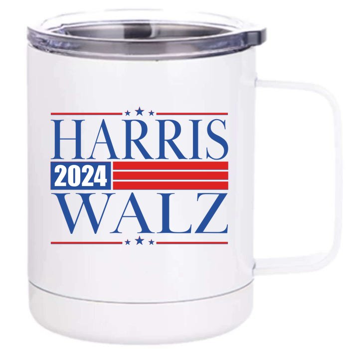 Vote Kamala Harris Tim Walz 2024 Election Front & Back 12oz Stainless Steel Tumbler Cup