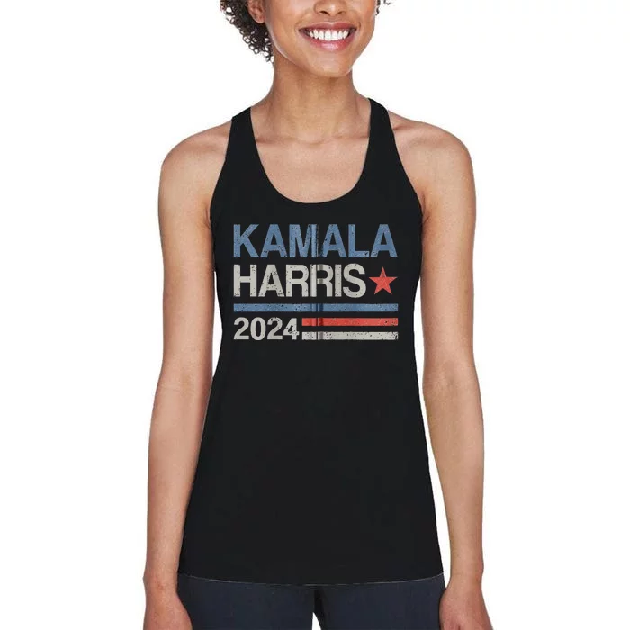 Vintage Kamala Harris 2024 For President Election Campaign Women's Racerback Tank