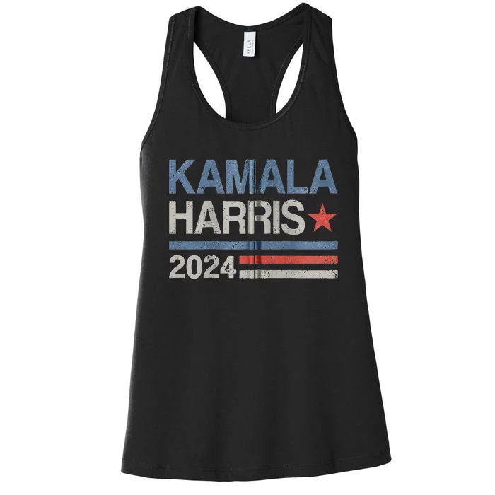 Vintage Kamala Harris 2024 For President Election Campaign Women's Racerback Tank