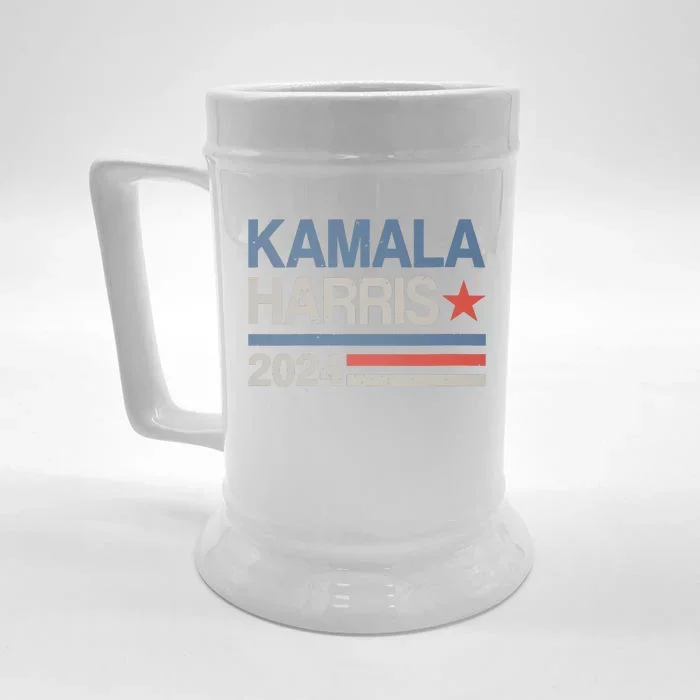 Vintage Kamala Harris 2024 For President Election Campaign Front & Back Beer Stein