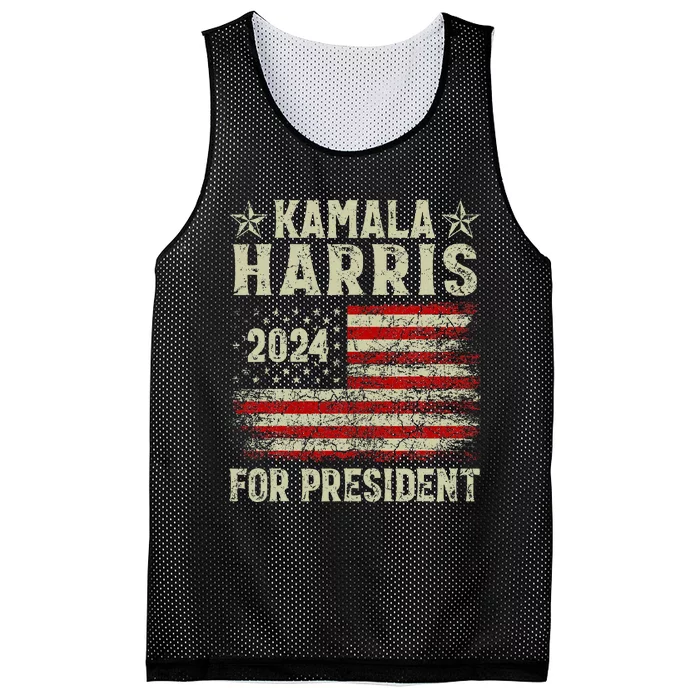 Vintage Kamala Harris 2024 For President Election Campaign Mesh Reversible Basketball Jersey Tank