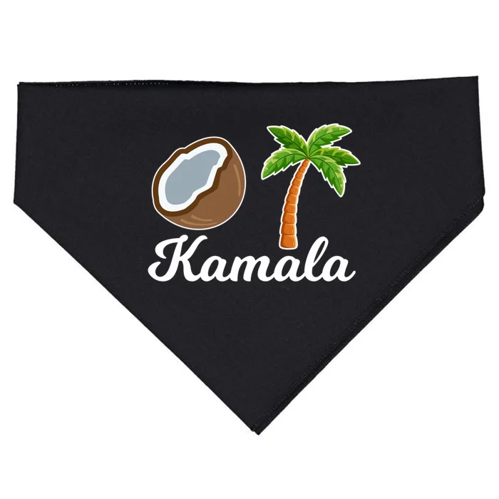 Vote Kamala Harris For President Fell Out Of A Coconut Tree Funny Gift USA-Made Doggie Bandana