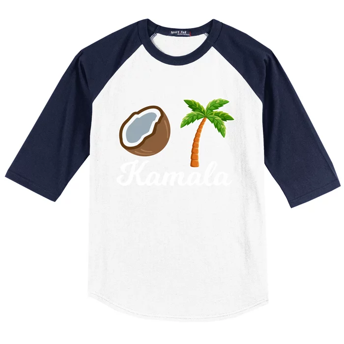 Vote Kamala Harris For President Fell Out Of A Coconut Tree Funny Gift Baseball Sleeve Shirt