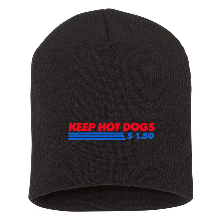 vintage Keep Hot Dogs $1.50 Short Acrylic Beanie