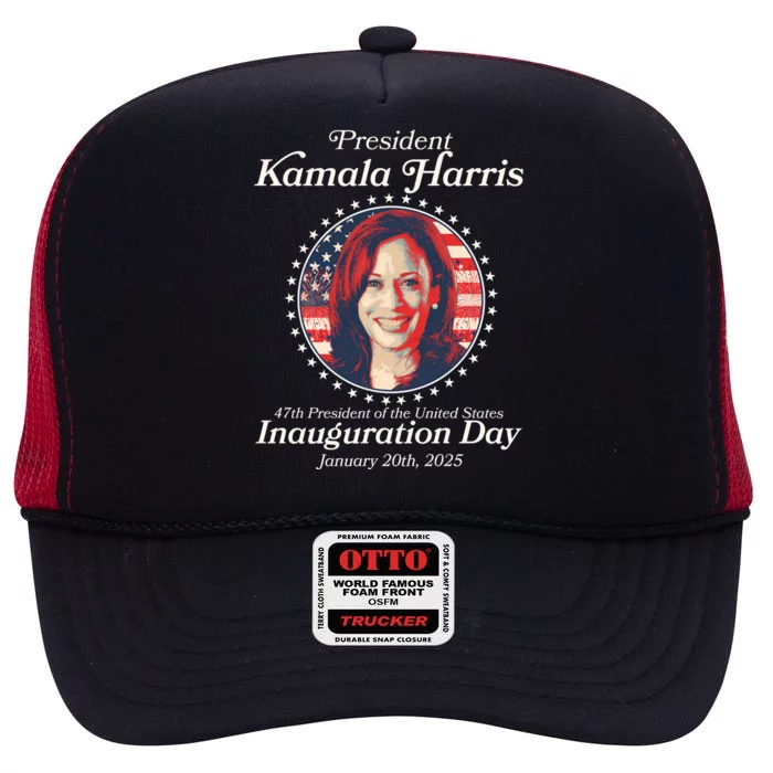 Vote Kamaia Harris 2024 Inauguration Day 2025 High Crown Mesh Trucker Hat