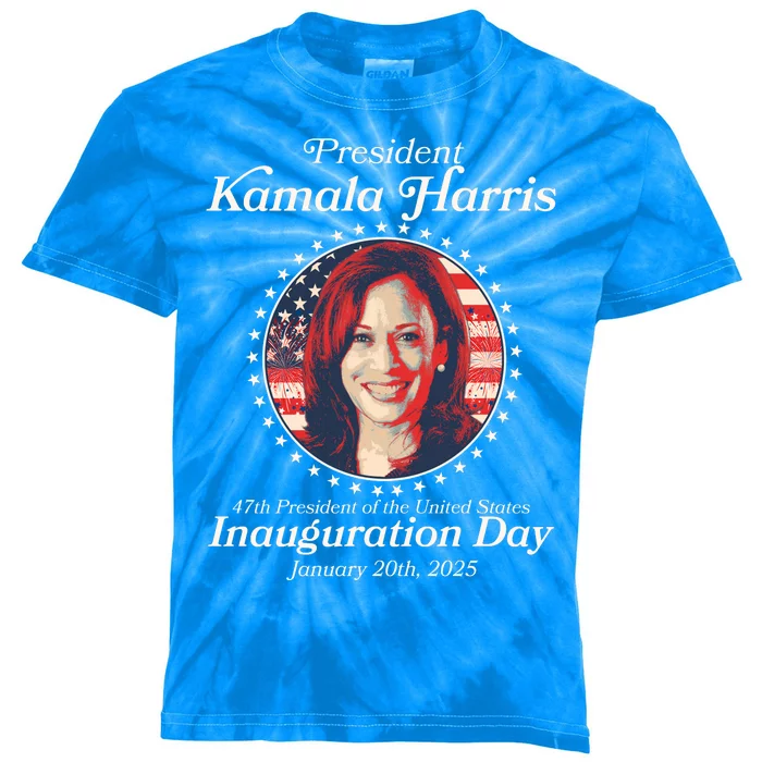 Vote Kamaia Harris 2024 Inauguration Day 2025 Kids Tie-Dye T-Shirt