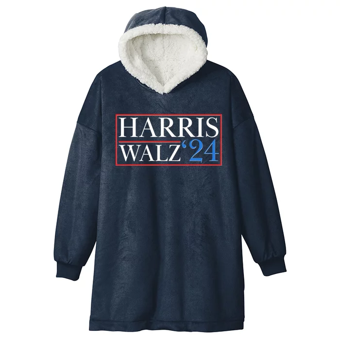 Vote Kamala Harris Tim Walz 2024 Election Hooded Wearable Blanket