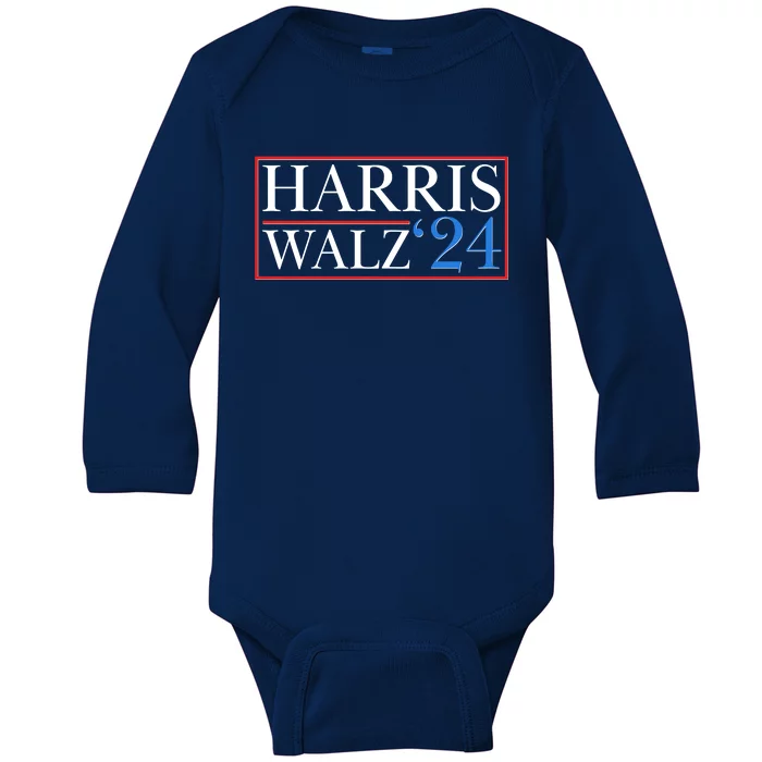 Vote Kamala Harris Tim Walz 2024 Election Baby Long Sleeve Bodysuit