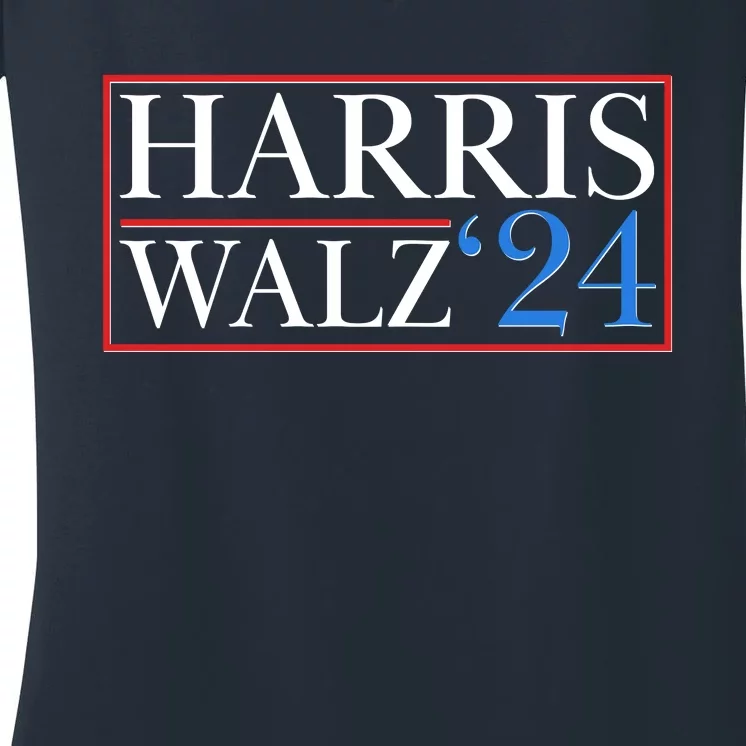 Vote Kamala Harris Tim Walz 2024 Election Women's V-Neck T-Shirt