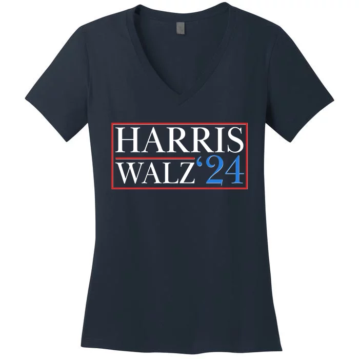 Vote Kamala Harris Tim Walz 2024 Election Women's V-Neck T-Shirt