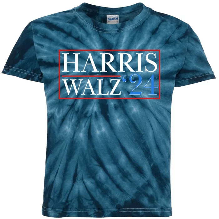 Vote Kamala Harris Tim Walz 2024 Election Kids Tie-Dye T-Shirt