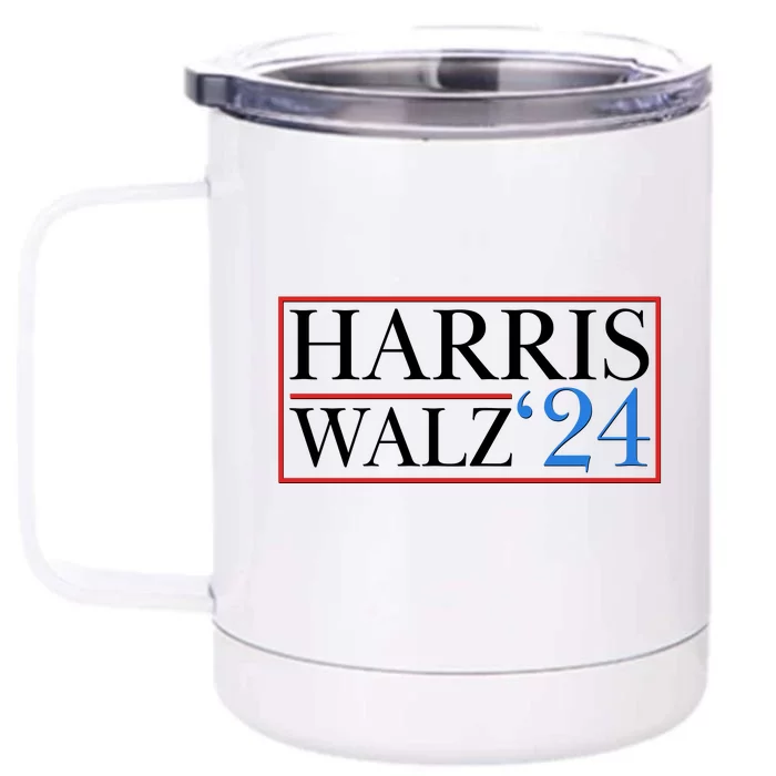 Vote Kamala Harris Tim Walz 2024 Election Front & Back 12oz Stainless Steel Tumbler Cup