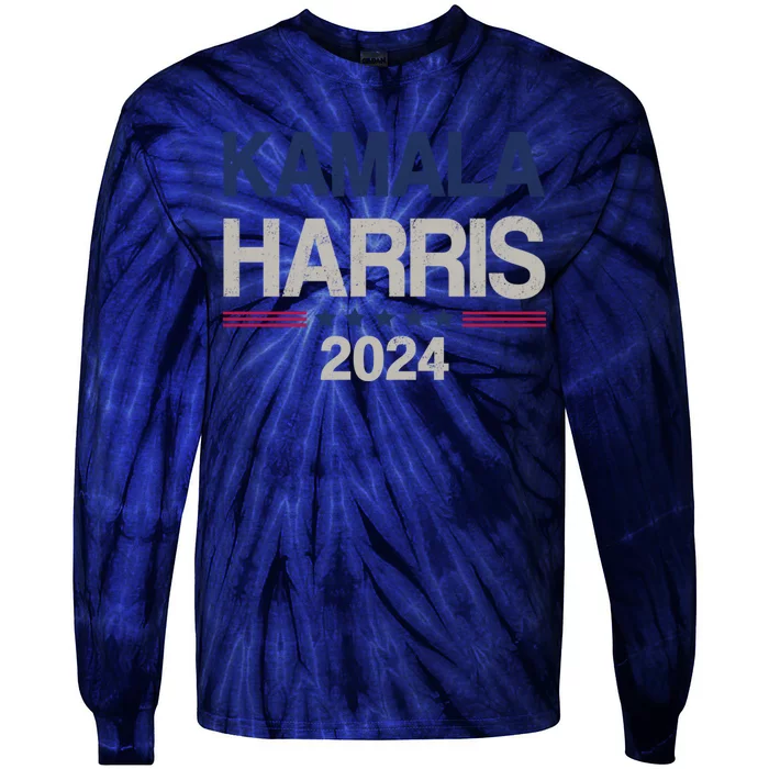 Vintage Kamala Harris 2024 Cute Tie-Dye Long Sleeve Shirt