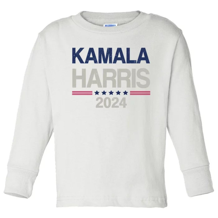 Vintage Kamala Harris 2024 Cute Toddler Long Sleeve Shirt