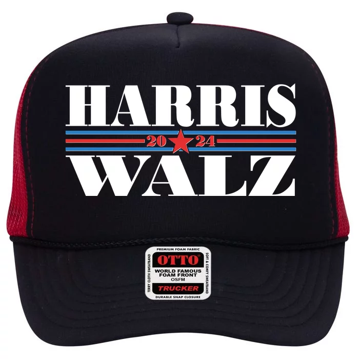 Vote Kamala Harris Tim Walz 2024 Election High Crown Mesh Trucker Hat