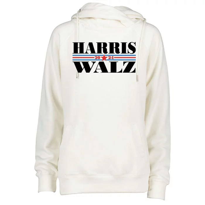 Vote Kamala Harris Tim Walz 2024 Election Womens Funnel Neck Pullover Hood