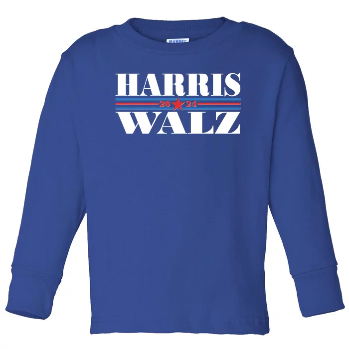 Vote Kamala Harris Tim Walz 2024 Election Toddler Long Sleeve Shirt