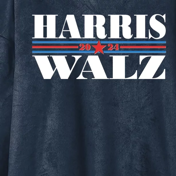 Vote Kamala Harris Tim Walz 2024 Election Hooded Wearable Blanket