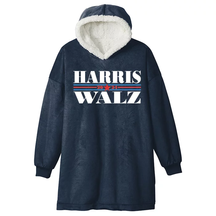 Vote Kamala Harris Tim Walz 2024 Election Hooded Wearable Blanket