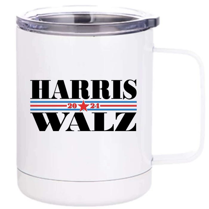 Vote Kamala Harris Tim Walz 2024 Election Front & Back 12oz Stainless Steel Tumbler Cup