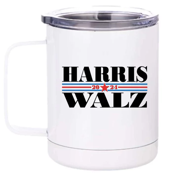 Vote Kamala Harris Tim Walz 2024 Election Front & Back 12oz Stainless Steel Tumbler Cup