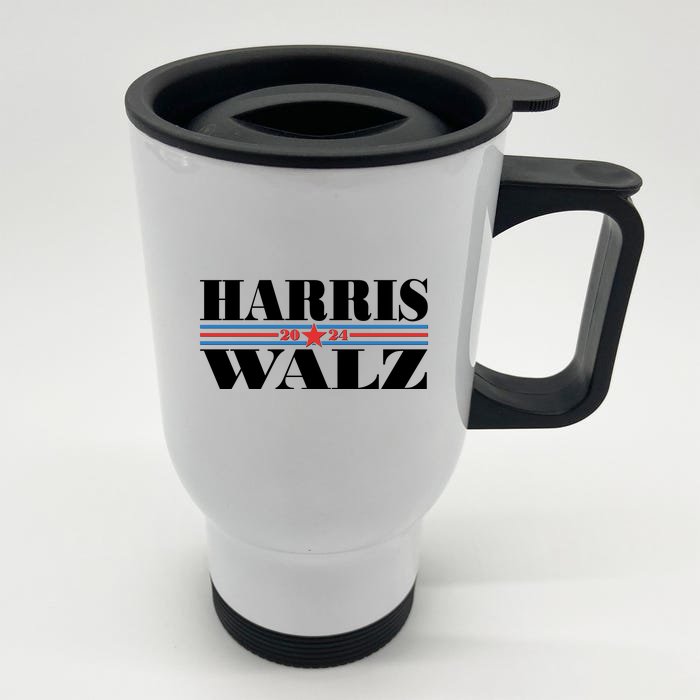 Vote Kamala Harris Tim Walz 2024 Election Front & Back Stainless Steel Travel Mug