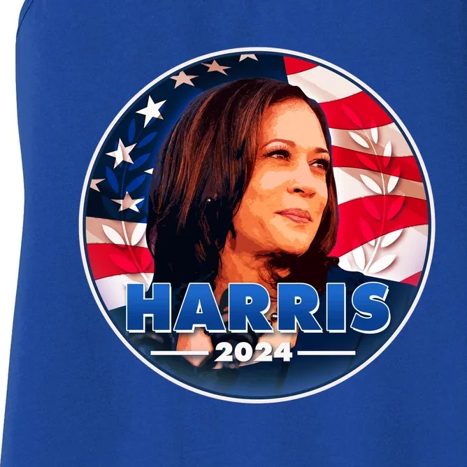 Vote Kamala Harris 2024 Election Emblem Women's Racerback Tank