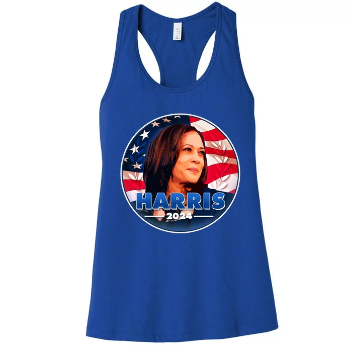 Vote Kamala Harris 2024 Election Emblem Women's Racerback Tank