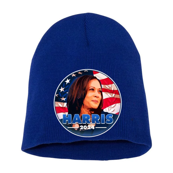 Vote Kamala Harris 2024 Election Emblem Short Acrylic Beanie