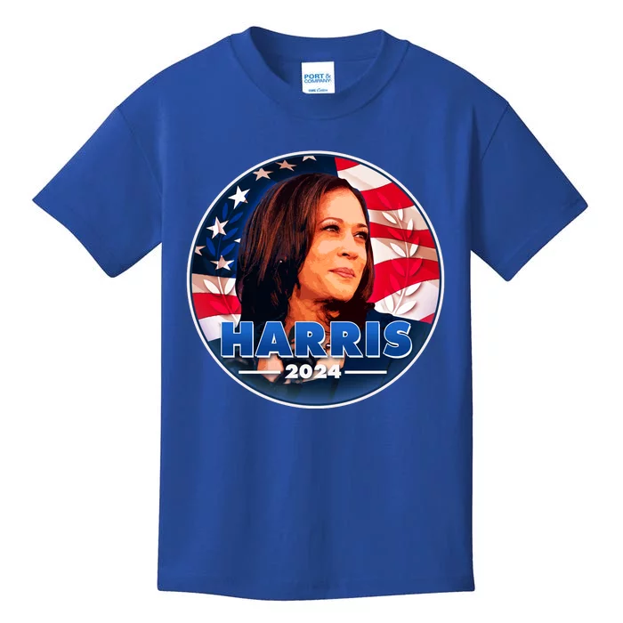 Vote Kamala Harris 2024 Election Emblem Kids T-Shirt