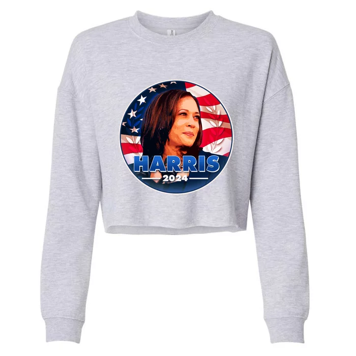 Vote Kamala Harris 2024 Election Emblem Cropped Pullover Crew