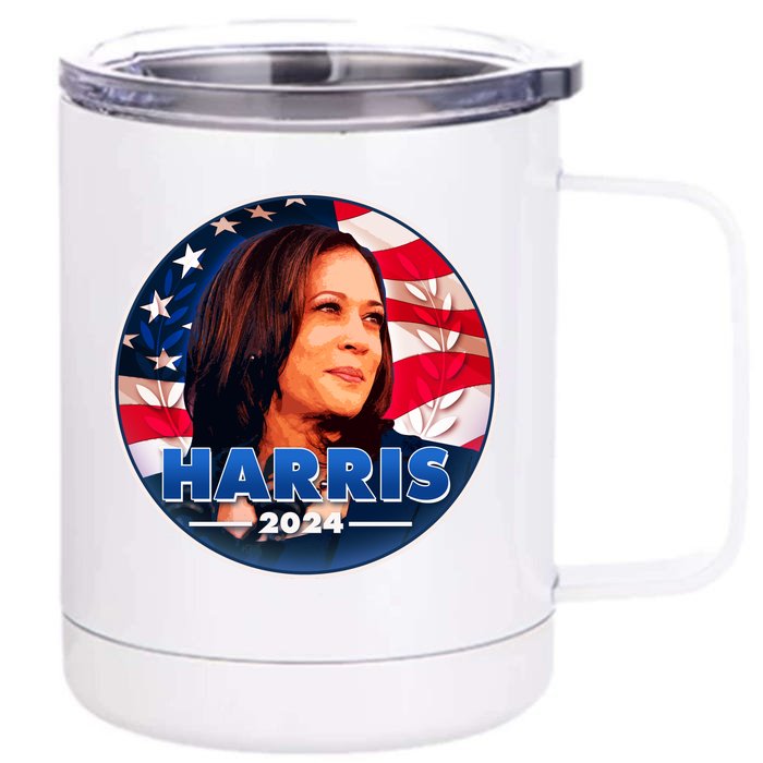 Vote Kamala Harris 2024 Election Emblem Front & Back 12oz Stainless Steel Tumbler Cup