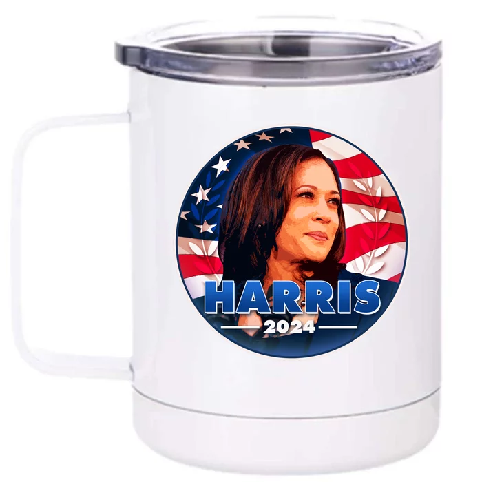 Vote Kamala Harris 2024 Election Emblem Front & Back 12oz Stainless Steel Tumbler Cup