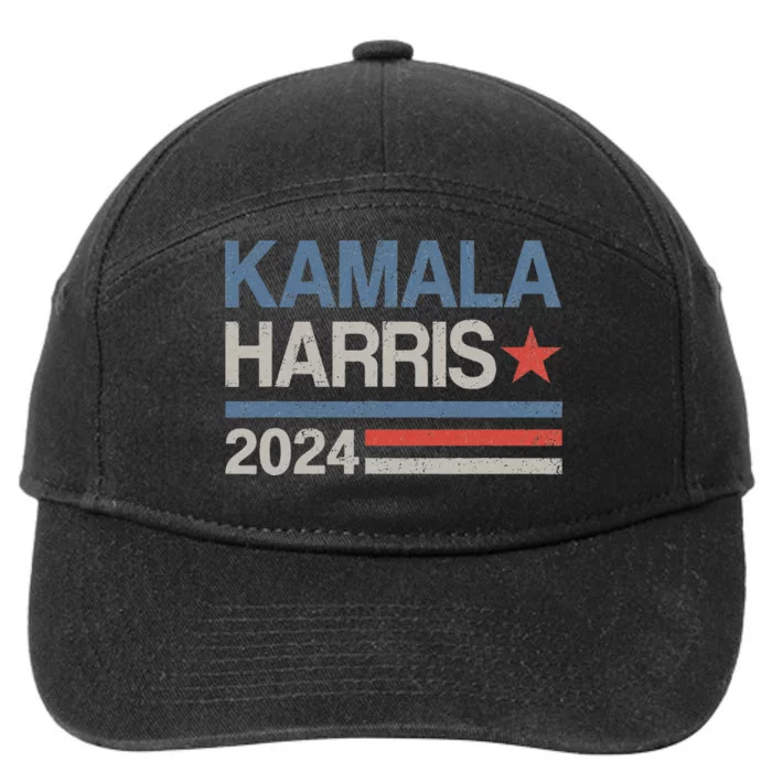 Vintage Kamala Harris 2024 For President Election Campaign 7-Panel Snapback Hat