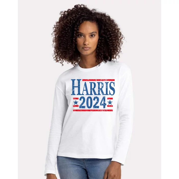 Vintage Kamala Harris 2024 Womens Cotton Relaxed Long Sleeve T-Shirt