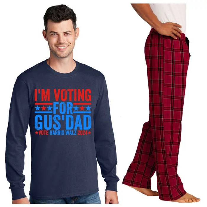 Vote Kamala Harris Walz 2024 Im Voting For Gus Dad Long Sleeve Pajama Set