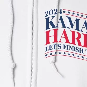 Vote Kamala Harris 2024 Finish The Job Full Zip Hoodie