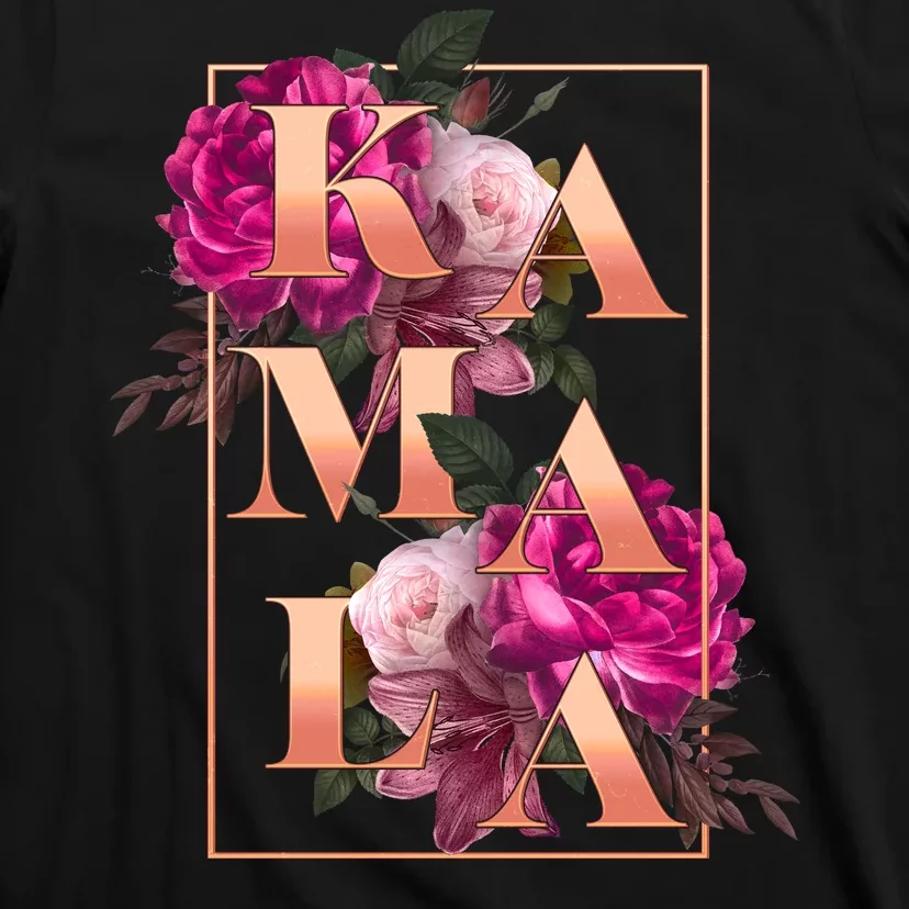 Beautiful Vintage Floral Flowers Vote Kamala Harris 2024 T-Shirt