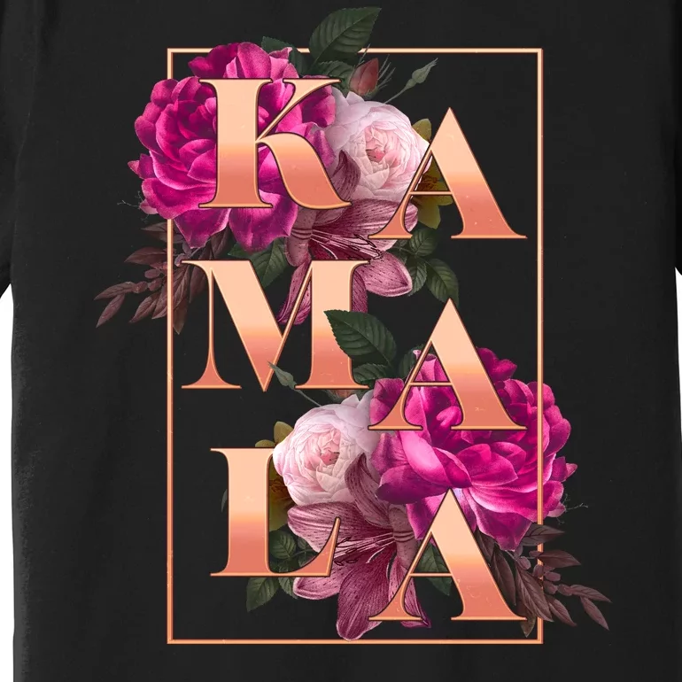 Beautiful Vintage Floral Flowers Vote Kamala Harris 2024 Premium T-Shirt