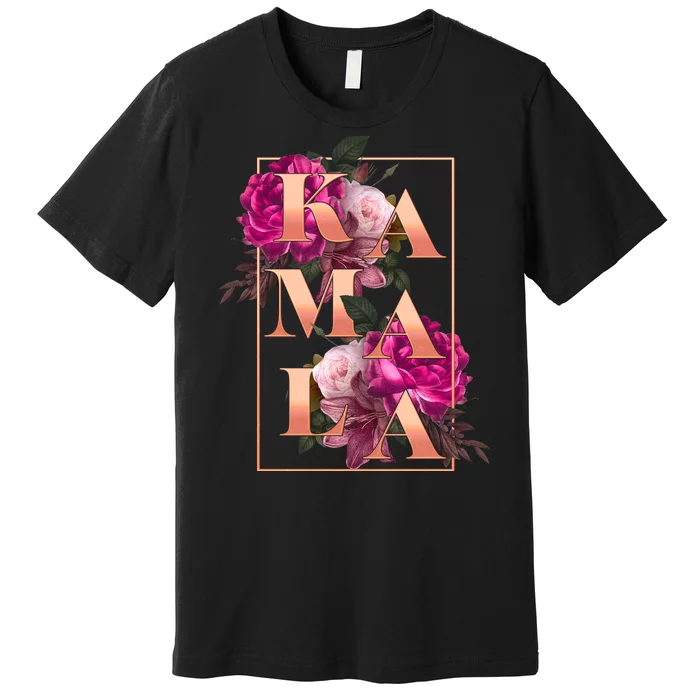 Beautiful Vintage Floral Flowers Vote Kamala Harris 2024 Premium T-Shirt