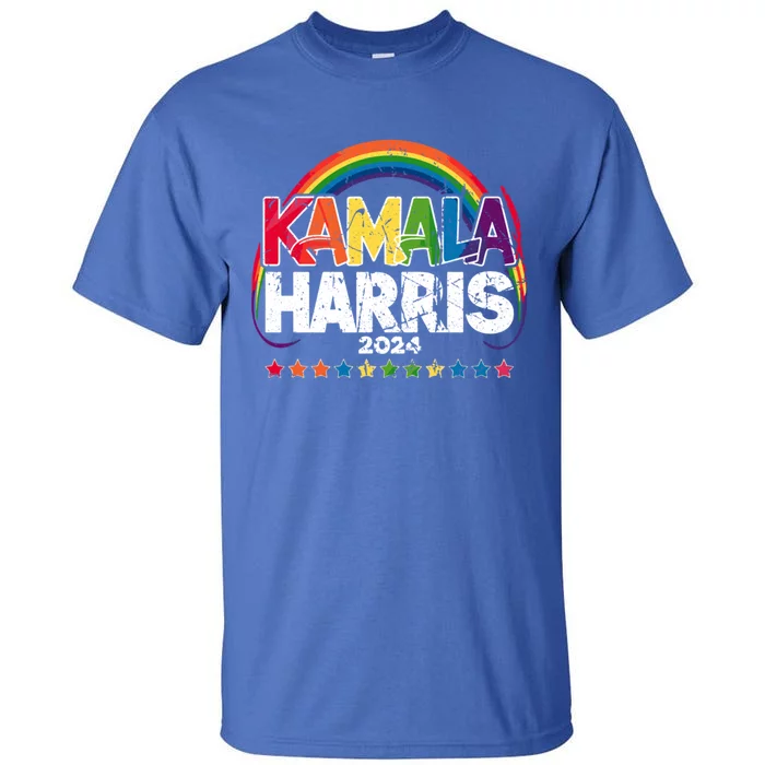 Vintage Kamala Harris 2024 Rainbow Lgbtq+ Gift Tall T-Shirt