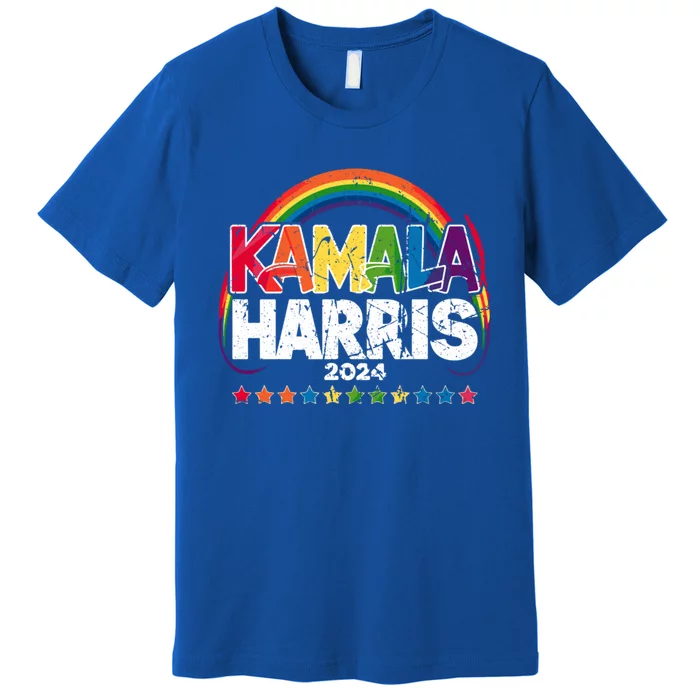 Vintage Kamala Harris 2024 Rainbow Lgbtq+ Gift Premium T-Shirt