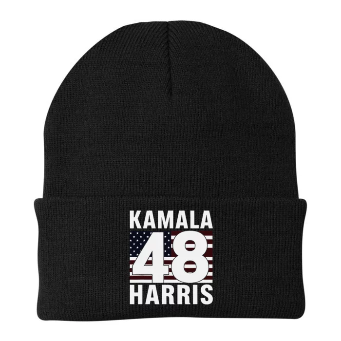 Vote Kamala Harris 48th 2024 For President Vintage Flag Knit Cap Winter Beanie