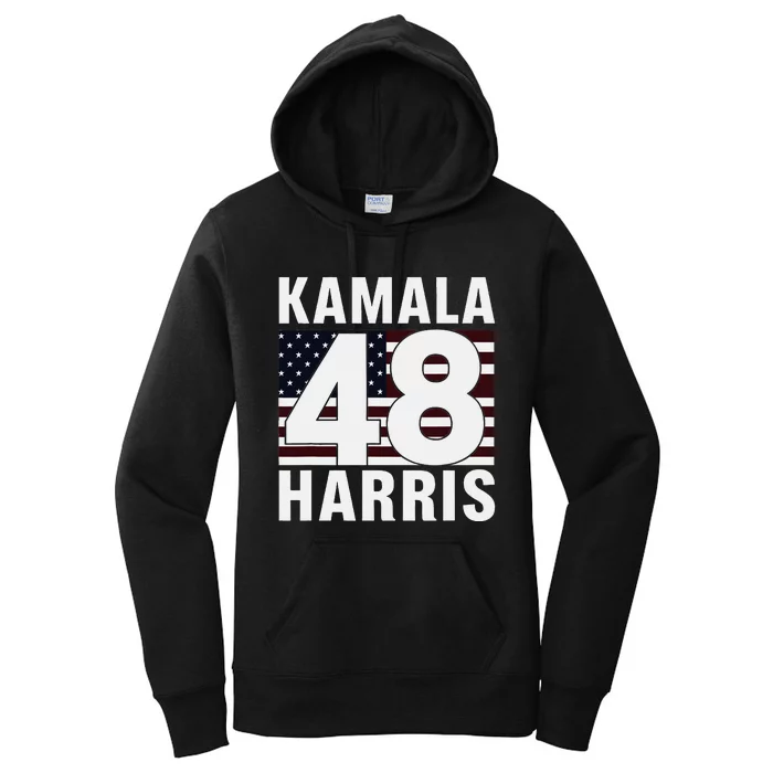 Vote Kamala Harris 48th 2024 For President Vintage Flag Women's Pullover Hoodie