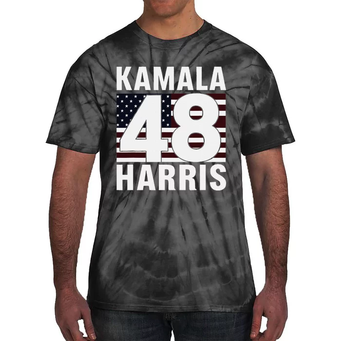 Vote Kamala Harris 48th 2024 For President Vintage Flag Tie-Dye T-Shirt